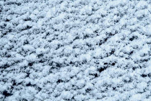 Natte Sneeuw Het Glas Achtergrond Van Winter — Stockfoto