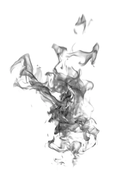 Черный Дым Пламени Белом Фоне — стоковое фото