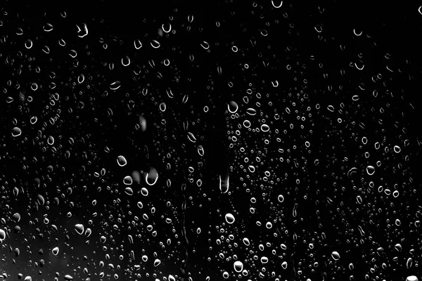 Gocce Pioggia Vetro Nero Texture Vetro Bagnato — Foto Stock
