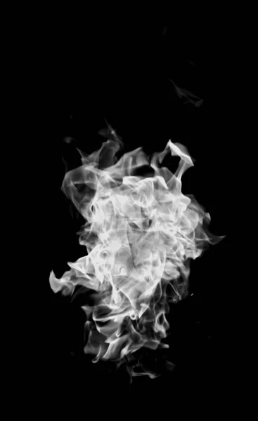 white flame smoke on black background