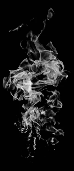 Fumo Fiamma Bianca Sfondo Nero — Foto Stock