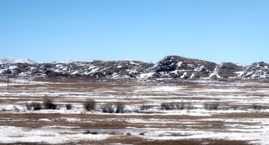 Kar bahar bozkır hills