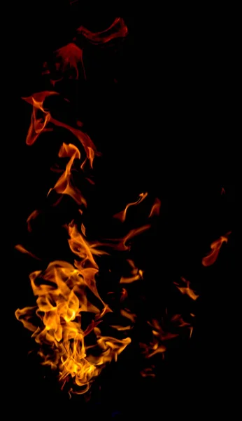 Ogień Czarnym Tle — Zdjęcie stockowe