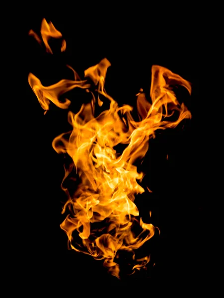 Fire Flames Black Background — Stock Photo, Image