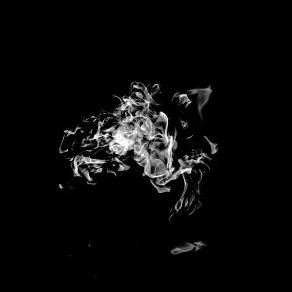 white flame smoke on black background