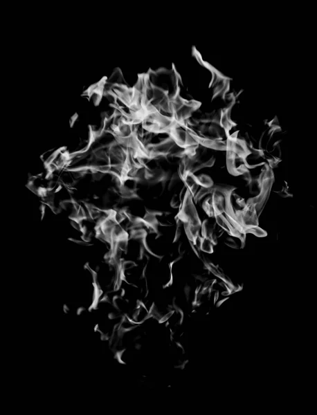 white flame smoke on black background