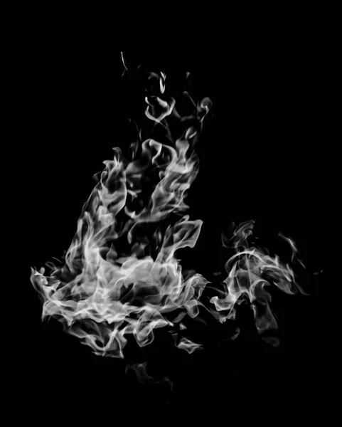 White Flame Smoke Black Background — Stock Photo, Image