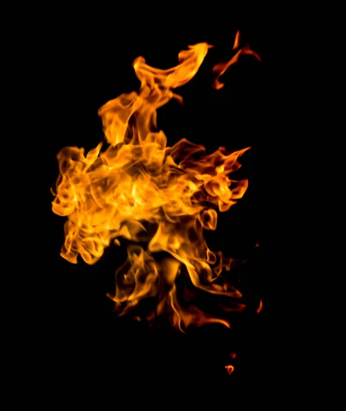 Fuego Llama Sobre Fondo Negro — Foto de Stock