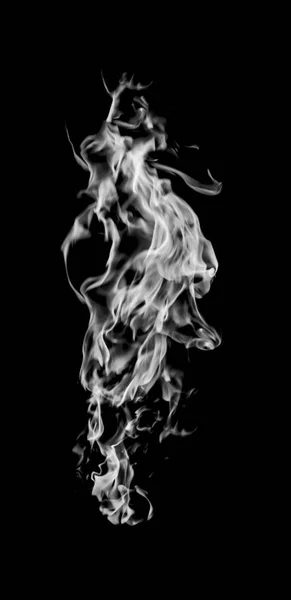 white flame smoke on black background