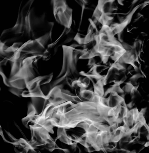 White Flame Smoke Black Background — Stock Photo, Image