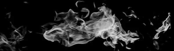 white flame smoke on black background