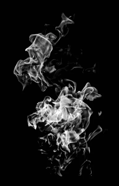 White Flame Smoke Black Background — Stock Photo, Image