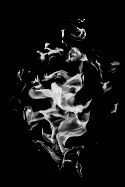 White Flame Smoke Black Background — Stock Photo, Image