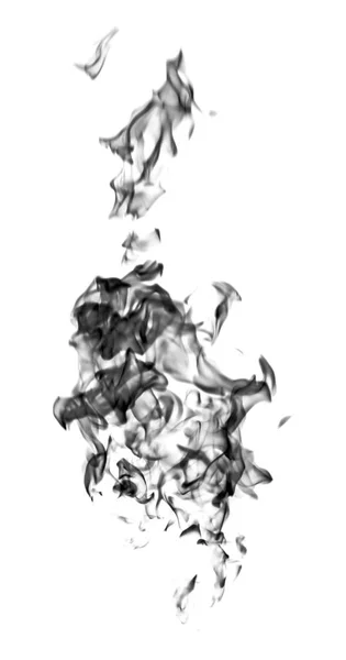 Fumo Fiamma Nera Sfondo Bianco — Foto Stock