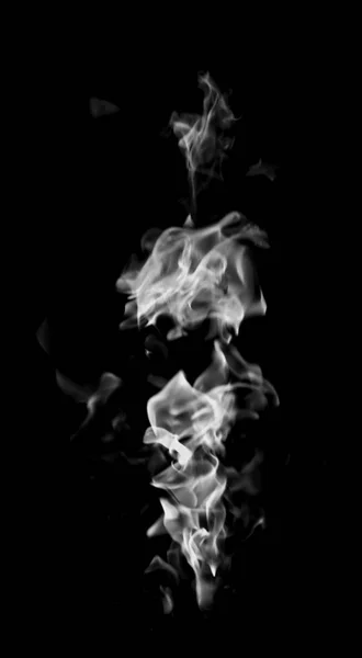 white flame smoke on black background