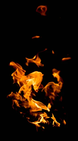 Flame Fire Black Background — Stock Photo, Image