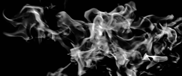 Weiße Flamme Rauch Auf Schwarzem Hintergrund — Stockfoto