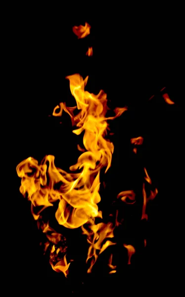 Plamen Oheň Černém Pozadí — Stock fotografie