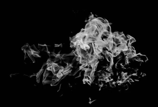 white flame smoke on black background