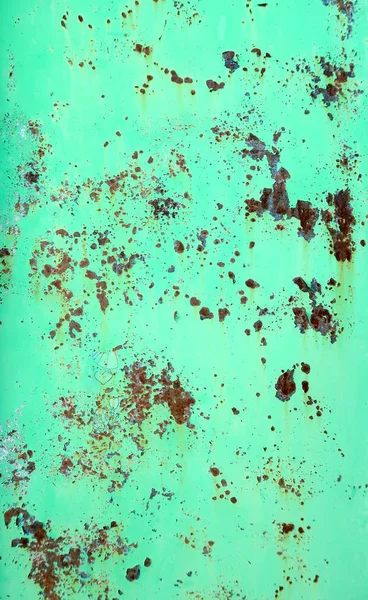 Зеленая Ржавая Металлическая Стена — стоковое фото