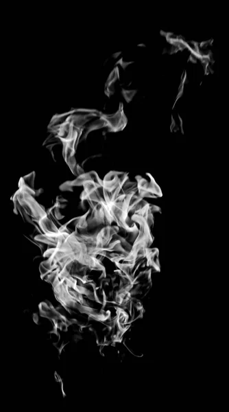 Bílý Plamen Kouřit Černém Pozadí — Stock fotografie
