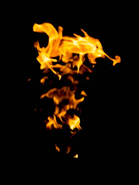 Vlam Vuur Zwarte Achtergrond — Stockfoto