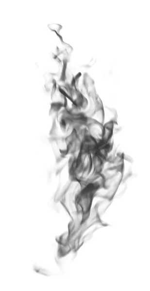 白色背景上的黑色火焰烟雾 — 图库照片