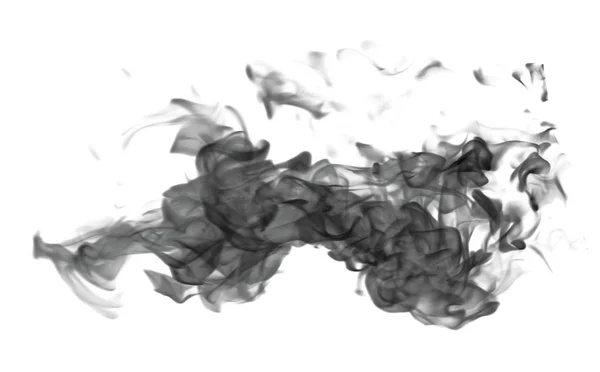 Black Smoke White Background — Stock Photo, Image