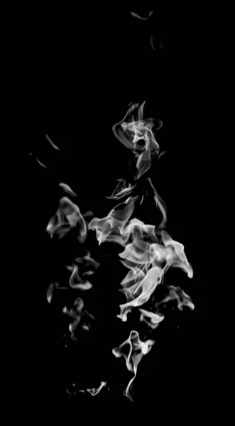 Белый Дым Пламени Черном Фоне — стоковое фото