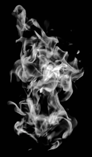 white flame smoke on black background