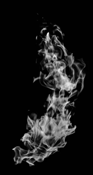 white flame smoke on black background