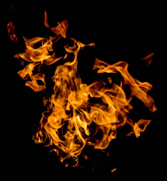 黑色背景上的火焰 — 图库照片
