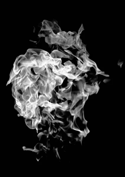 White Flame Smoke Black Background — Stock Photo, Image
