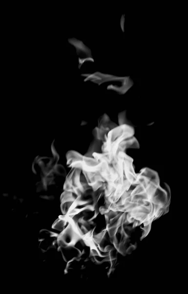 white flame smoke on black background