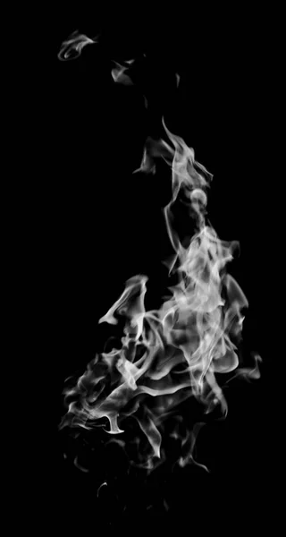 white flame smoke on black background