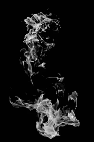 white flame smoke on black background