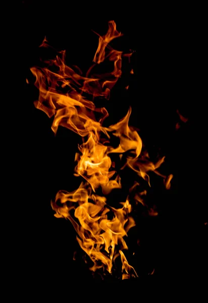 Vlam Vuur Zwarte Achtergrond — Stockfoto