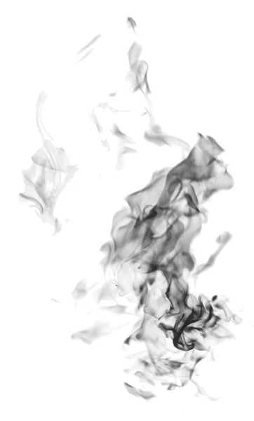 Fumo Fiamma Nera Sfondo Bianco — Foto Stock