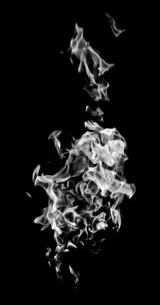 White Flame Smoke Black Background — Stock Photo, Image