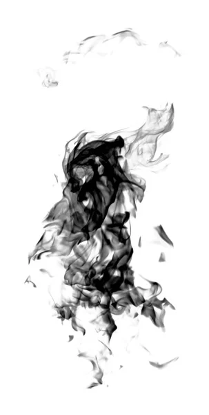 Fehér Alapon Fekete Láng Füst — Stock Fotó