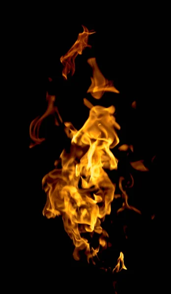 Vuur Vlammen Een Zwarte Achtergrond — Stockfoto