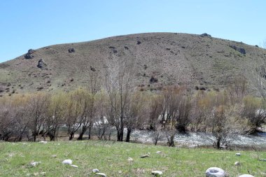 Dağlar taşlar, hills, çayırlar, bahar manzara