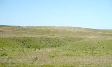 Yeşil bozkır hills güneşli