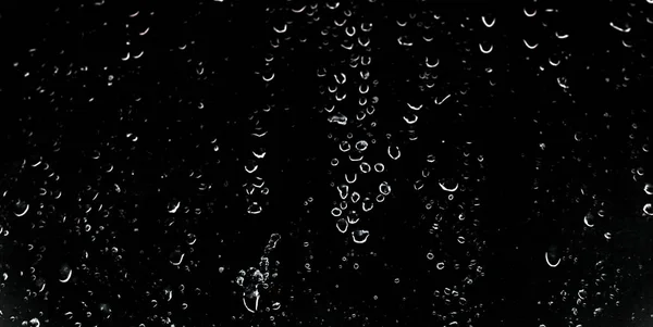 Gotas Agua Después Lluvia Una Ventana Oscura —  Fotos de Stock