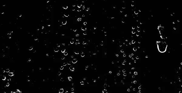 Gotas Agua Después Lluvia Una Ventana Oscura —  Fotos de Stock