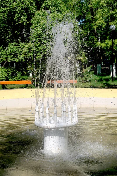 Fonte Parque Salpicos Água — Fotografia de Stock