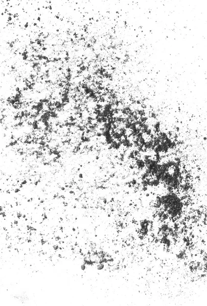 Isolated black powder on a white background