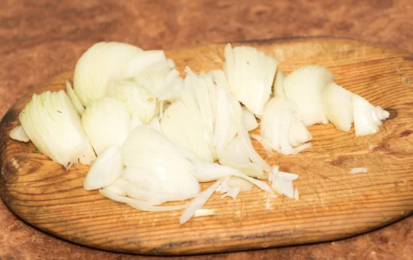 Cebolla Picada Tablero — Foto de Stock