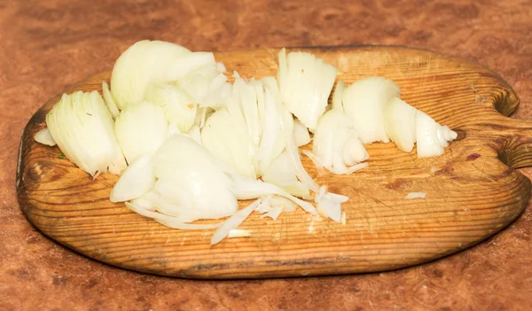 Cebolla Picada Tablero — Foto de Stock