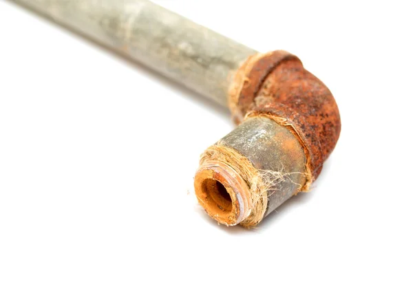 Rusty Metal Pipe White Background — Stock Photo, Image